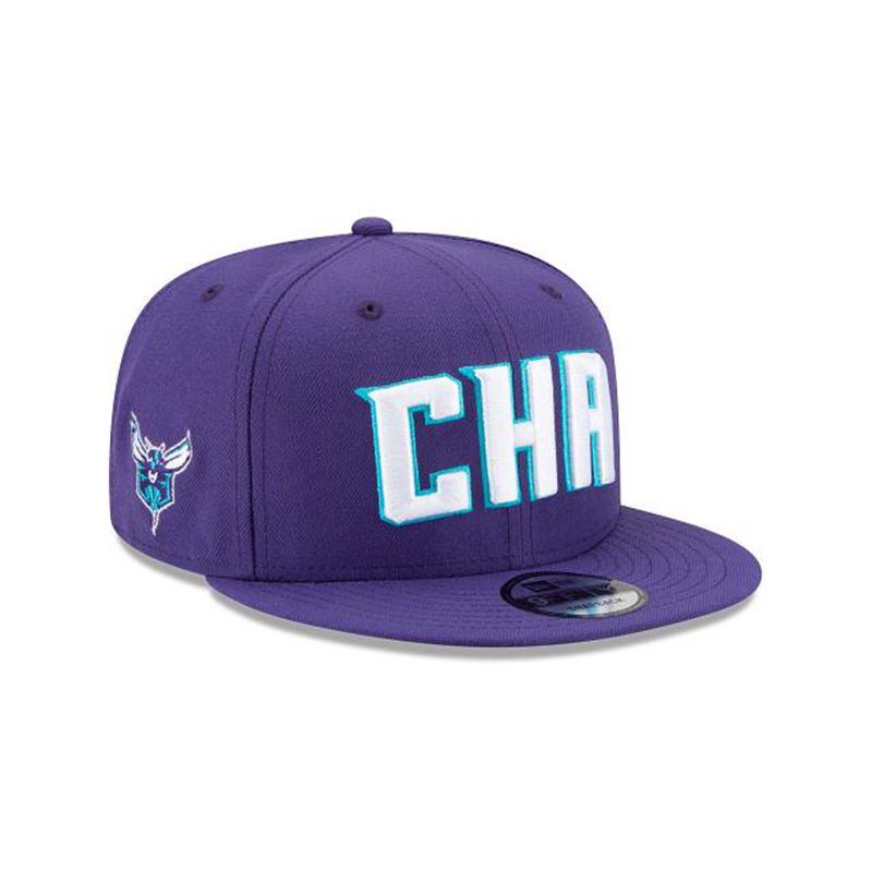 NBA Charlotte Hornets Statement Edition 9Fifty Snapback (MPL3083) - Purple New Era Caps